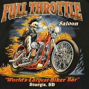 VTG Full Throttle Saloon Shirt Men 2XL Black Tank Top Ghost Rider Sturgis SD Y2K